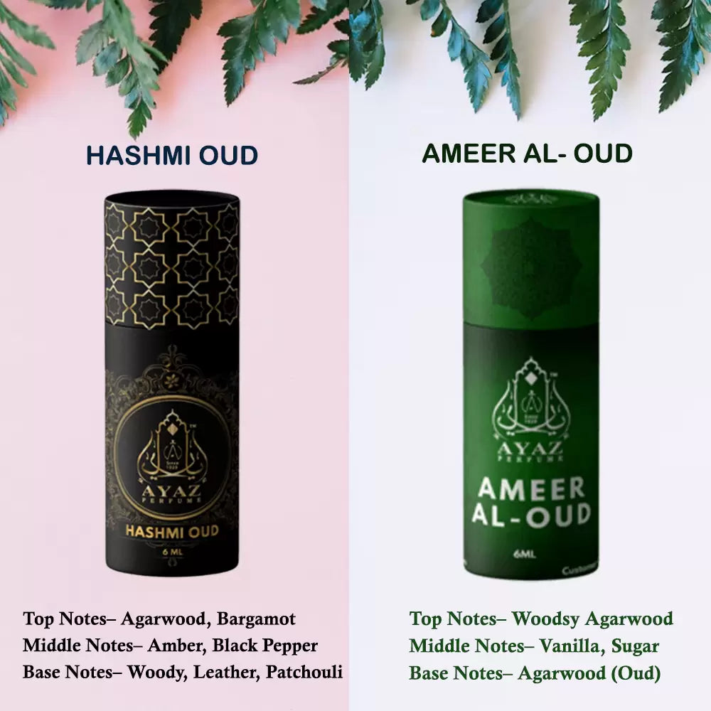 Ayaz 6X6ML, Sabaya,Ikan, Sandal,Rose,Hashmi Oud,Ameer Al Oud (  Attar ) Pack of 6