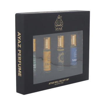 Ayaz Perfume Attar Combo Non-Alcoholic Premium Quality (Floral, Spicy, Woody, Fruity) Extrait De Parfum - 24 ml (For Men & Women)