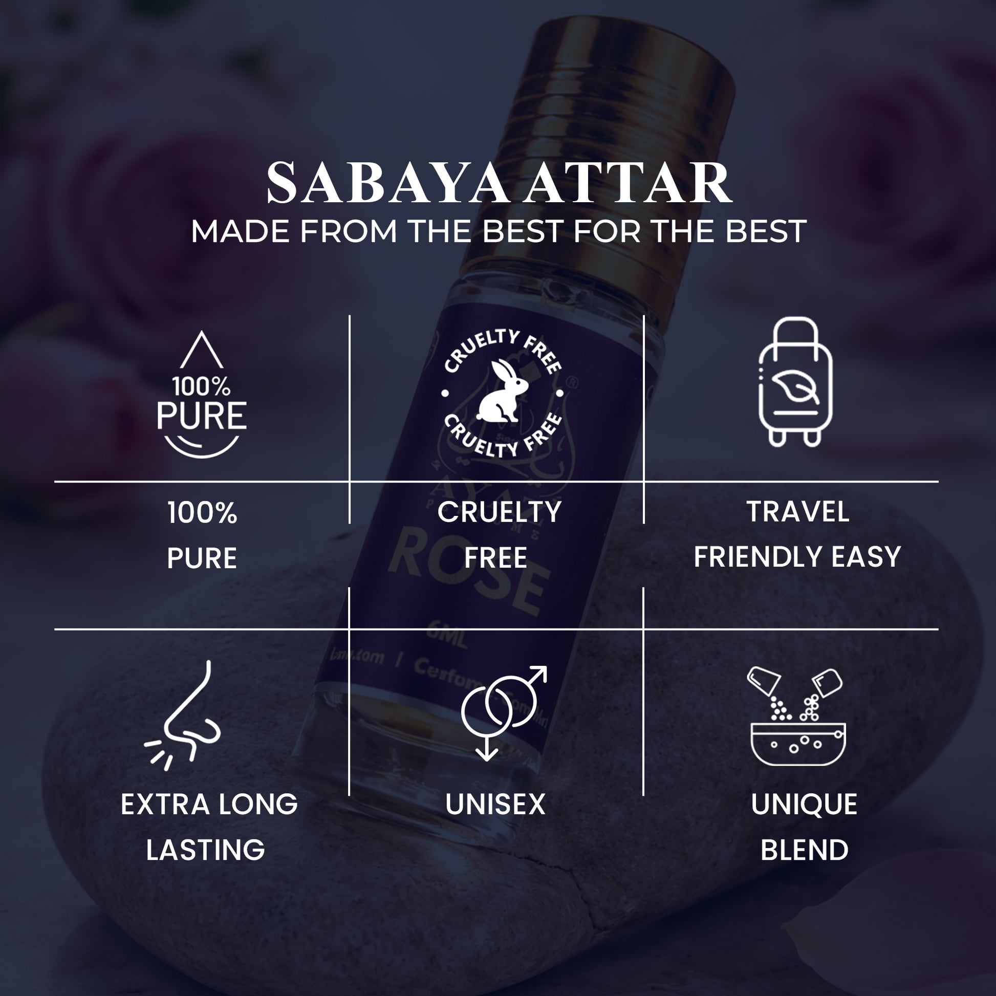 Ayaz Sabaya Attar 6ML – Long Lasting Alcohol-Free Roll-On Perfume for Women & Men