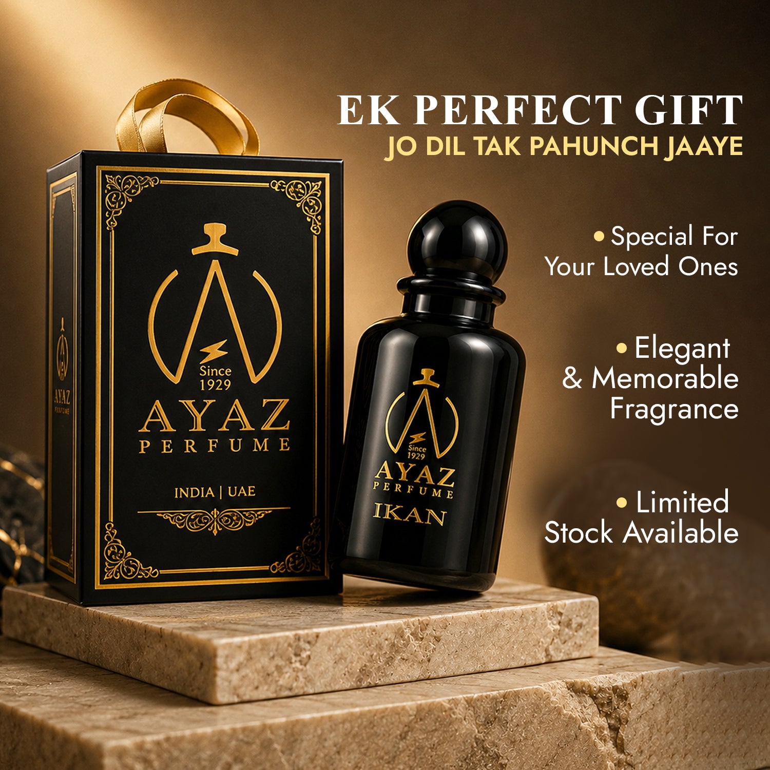 AYAZ IKAN Floral Eau De Parfum (EDP) Perfume for Men & Women | Premium Long Lasting Luxury Fragrance | Floral Fresh Woody Notes | Spray | Available 50 ML & 100 ML