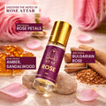 Ayaz Premium Rose Attar 6ML – Long Lasting Alcohol-Free Roll-On Perfume for Men & Women