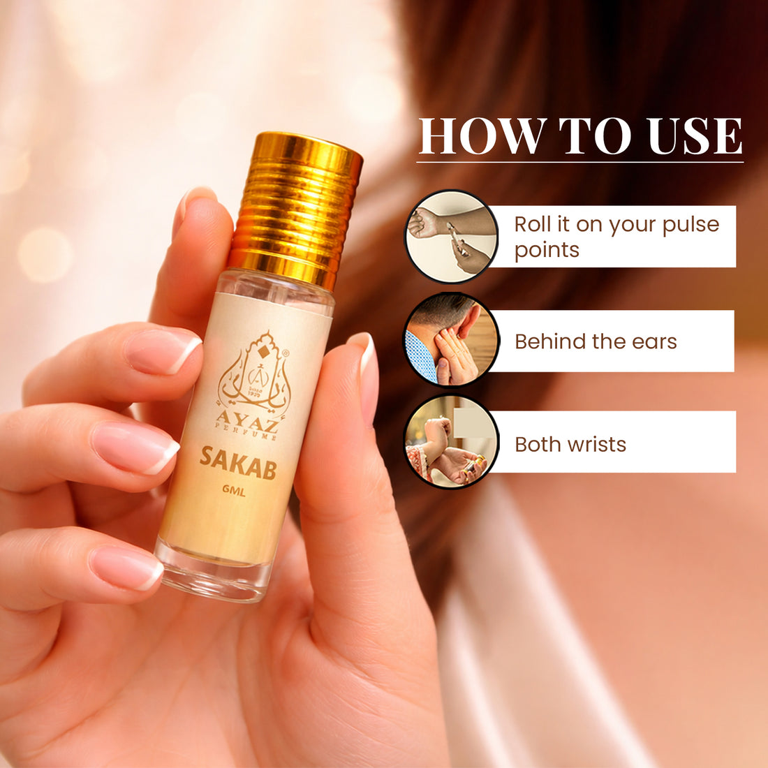 Ayaz Sakab Attar 6ML – Premium Oriental Woody Sweet Long Lasting Alcohol-Free Roll-On Perfume for Men & Women