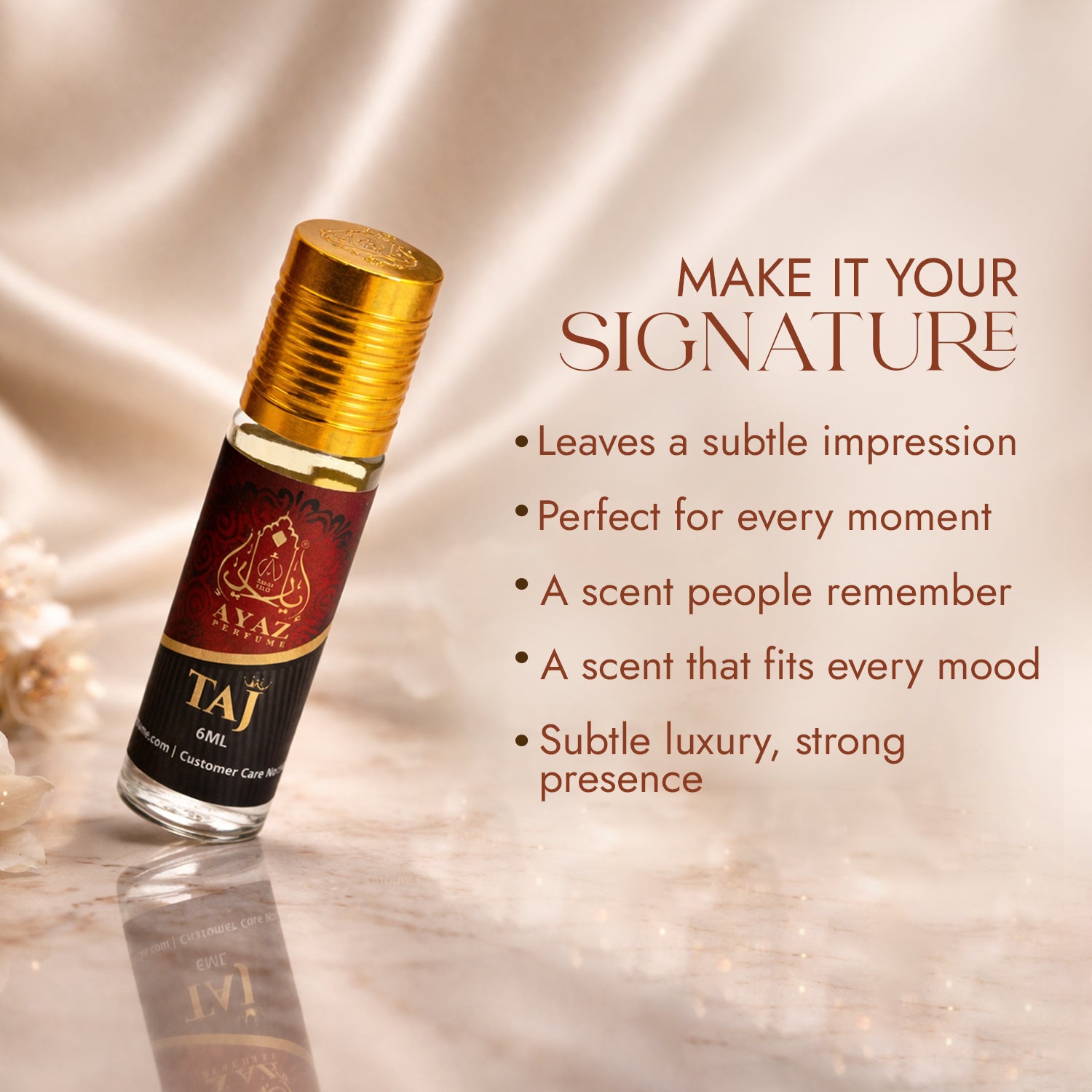 Ayaz Taj Attar 6ML – Alcohol-Free Roll-On Perfume | Fresh Citrus Woody Long Lasting Fragrance for Men & Women