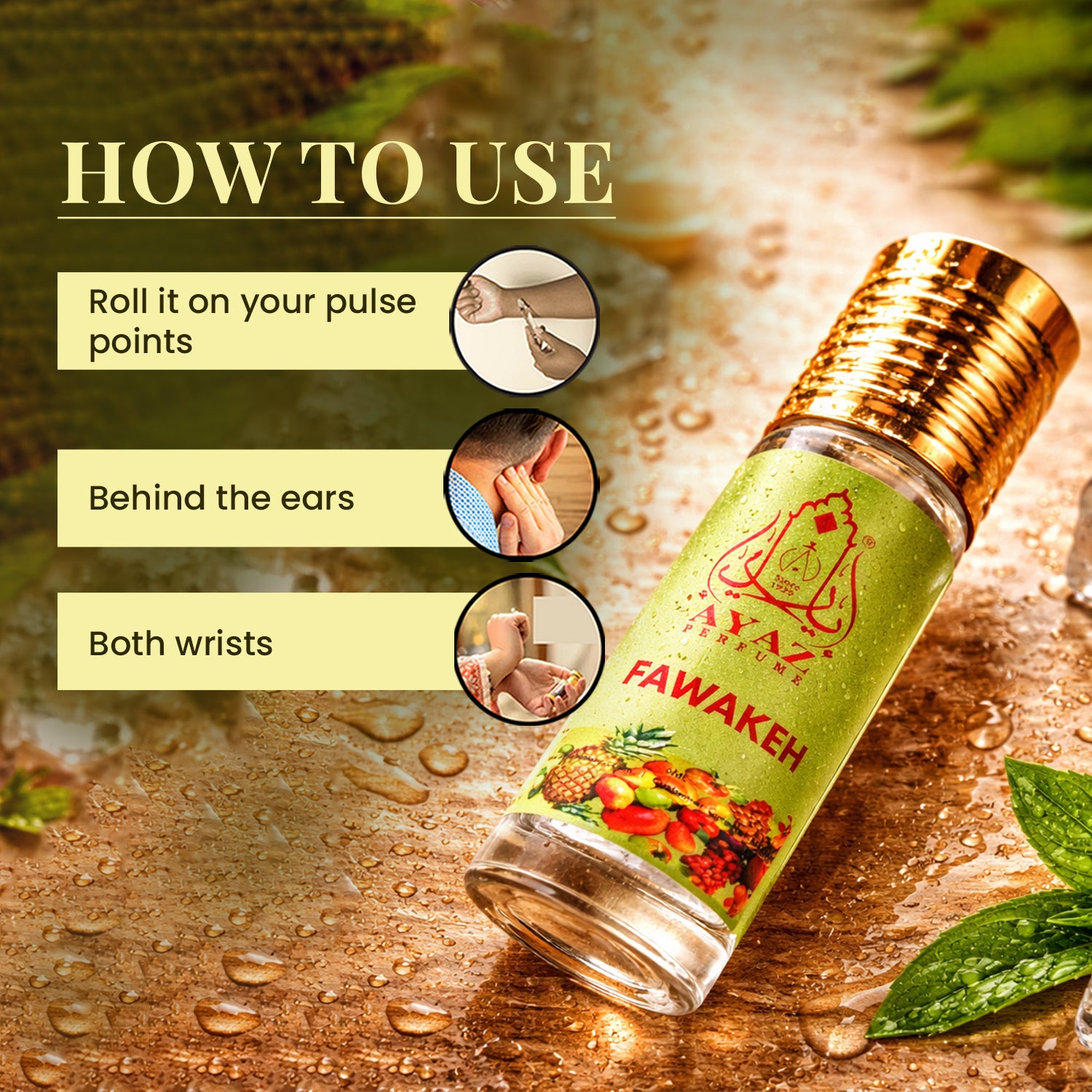 Ayaz Fawakeh Attar 6ML – Fruity Alcohol-Free Roll-On Perfume | Long Lasting Attar for Men & Women