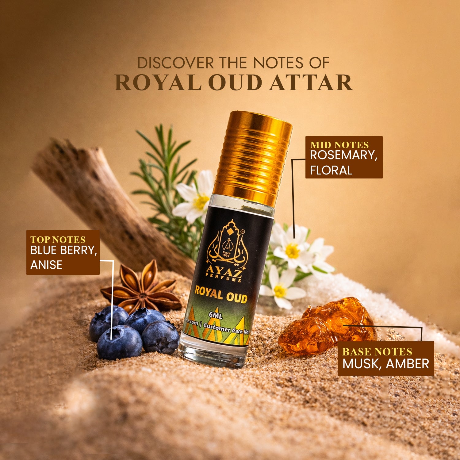 Ayaz Adeem + Royal Oud Attar Combo (6ML Each) | Long Lasting Alcohol-Free Perfume Oil for Men & Women