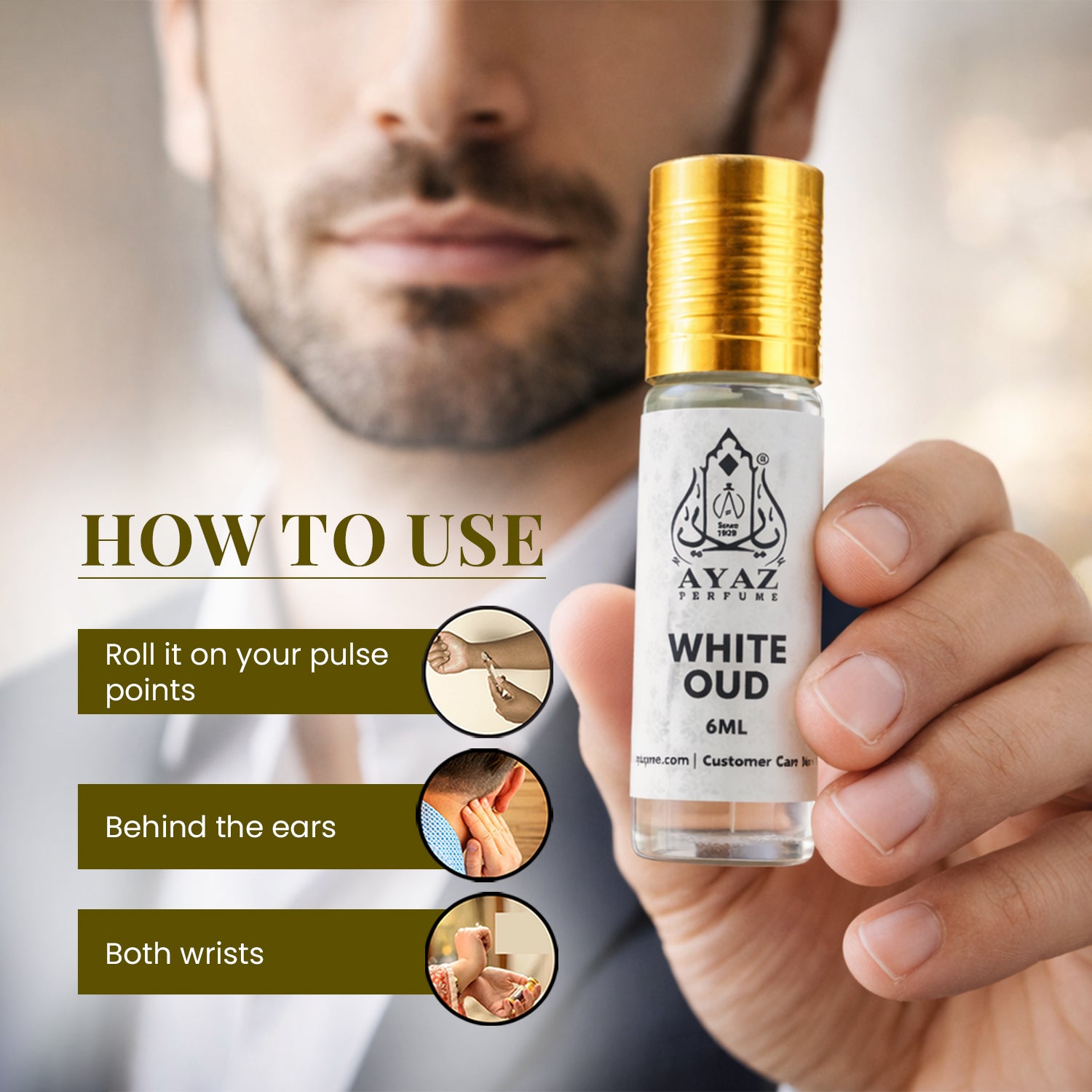 Ayaz Ameer Al Oud + White Oud Attar Combo (6ML Each) | Premium Long Lasting Alcohol-Free Perfume Oil