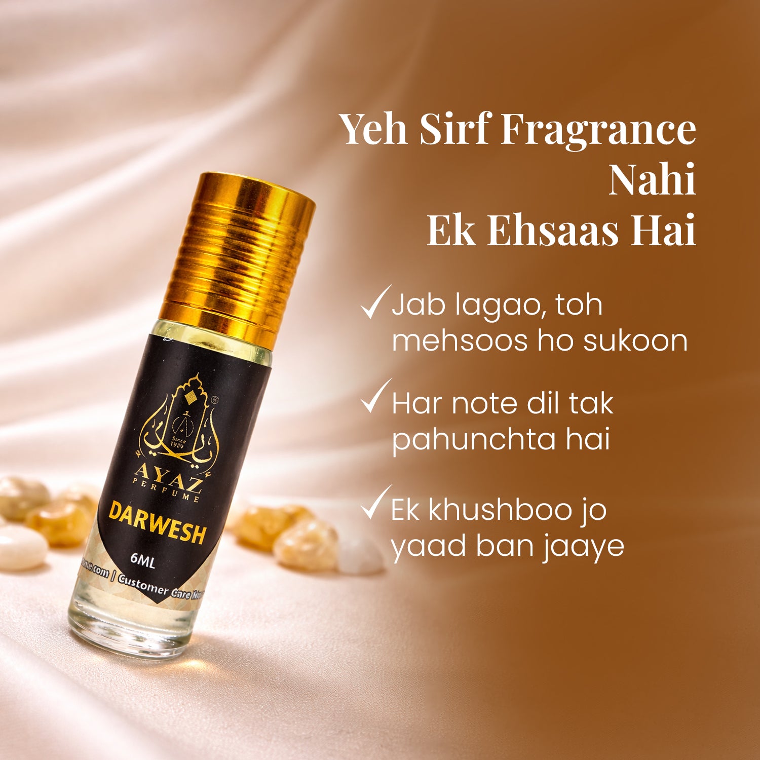 Ayaz Darwesh Attar 6ML – Alcohol-Free Roll-On Perfume | Fresh Aromatic Long Lasting Fragrance for Men & Women