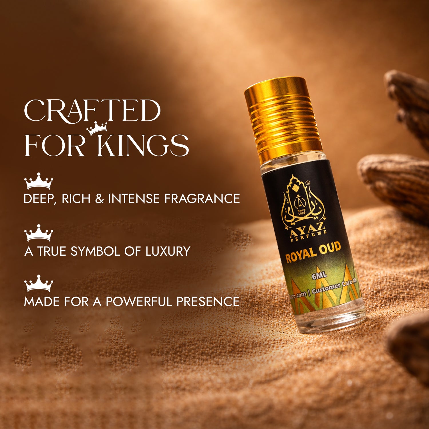 Ayaz Adeem + Royal Oud Attar Combo (6ML Each) | Long Lasting Alcohol-Free Perfume Oil for Men & Women