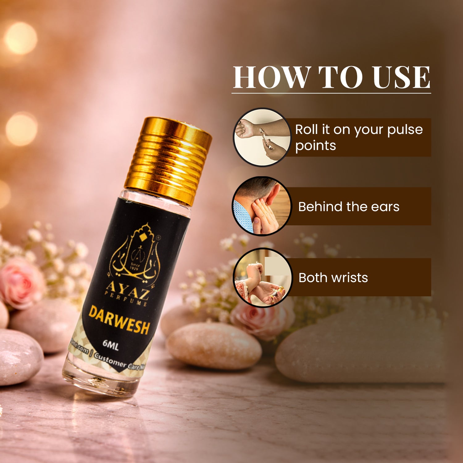 Ayaz Darwesh Attar 6ML – Alcohol-Free Roll-On Perfume | Fresh Aromatic Long Lasting Fragrance for Men & Women