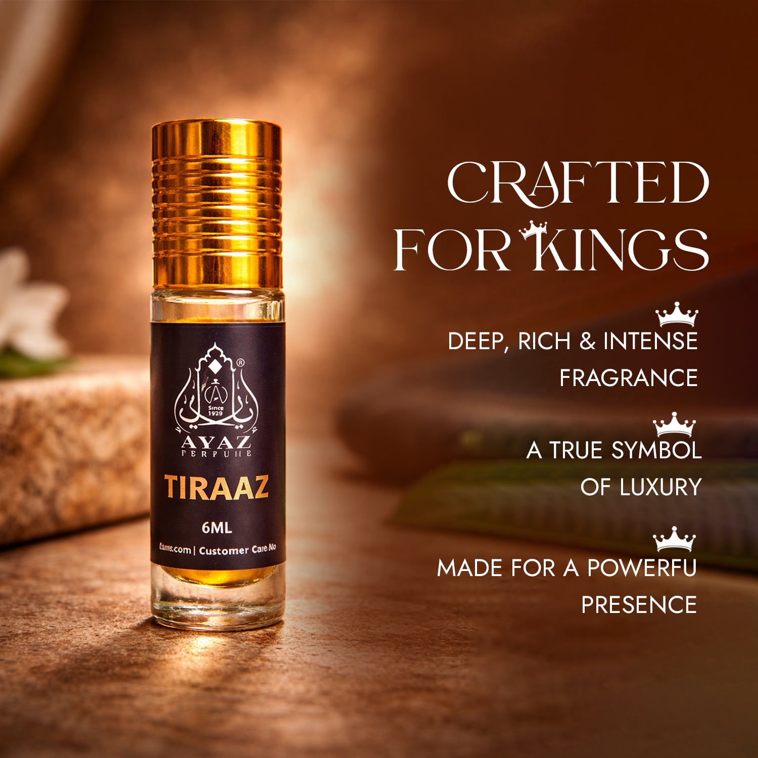 Ayaz Ameer Al Oud + Tiraaz Attar Combo (6ML Each) | Long Lasting Alcohol-Free Perfume Oil for Men & Women