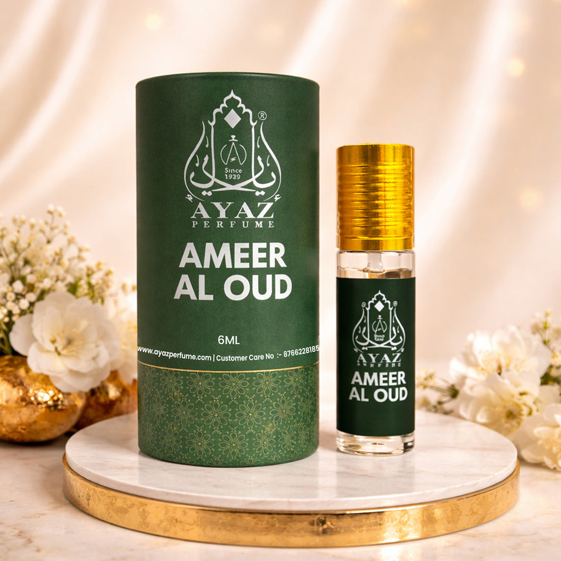 Ayaz Ameer Al Oud Attar 6ML – Long Lasting Alcohol-Free Roll-On Perfume for Men & Women