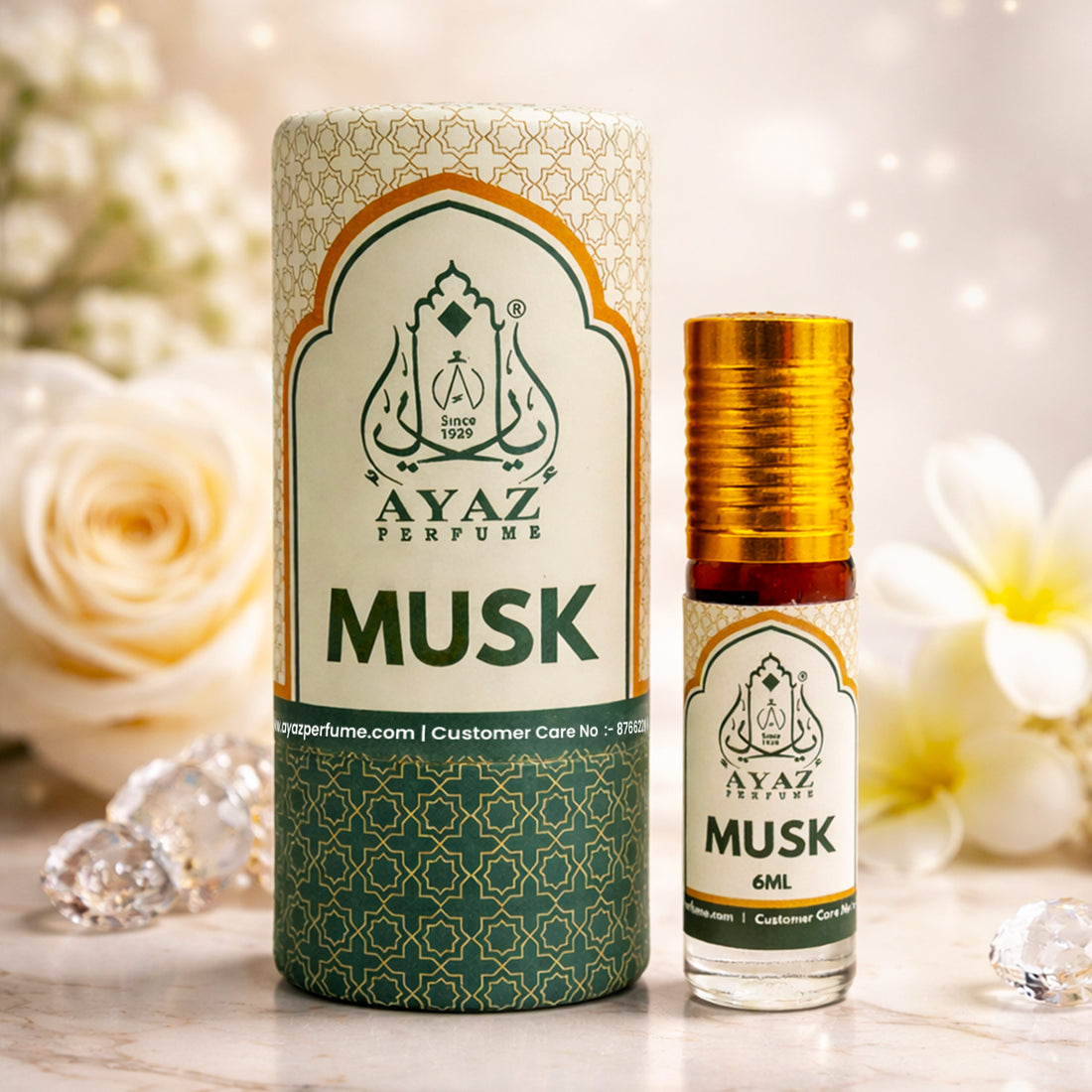 Ayaz Musk Attar 6ML – Long Lasting Alcohol-Free Roll-On Perfume for Men & Women
