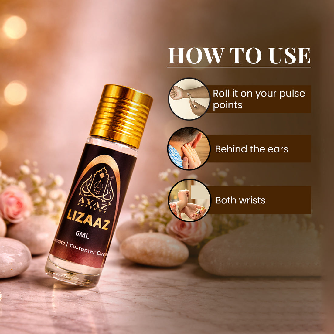 Ayaz Lizaaz Attar 6ML – Alcohol-Free Roll-On Perfume | Citrus Floral Fresh Long Lasting Fragrance for Men & Women