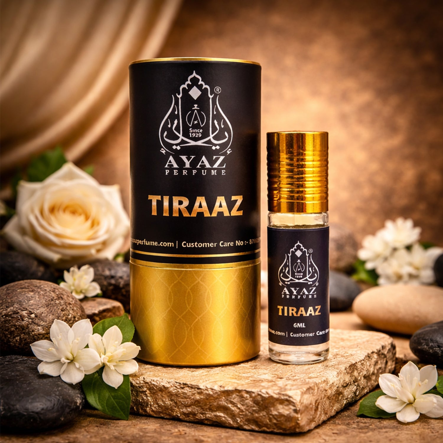 Ayaz Ameer Al Oud + Tiraaz Attar Combo (6ML Each) | Long Lasting Alcohol-Free Perfume Oil for Men & Women