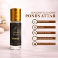 Ayaz Ponds Attar 6ML – Minty Fresh Musky Floral Long Lasting Alcohol-Free Roll-On Perfume for Men & Women