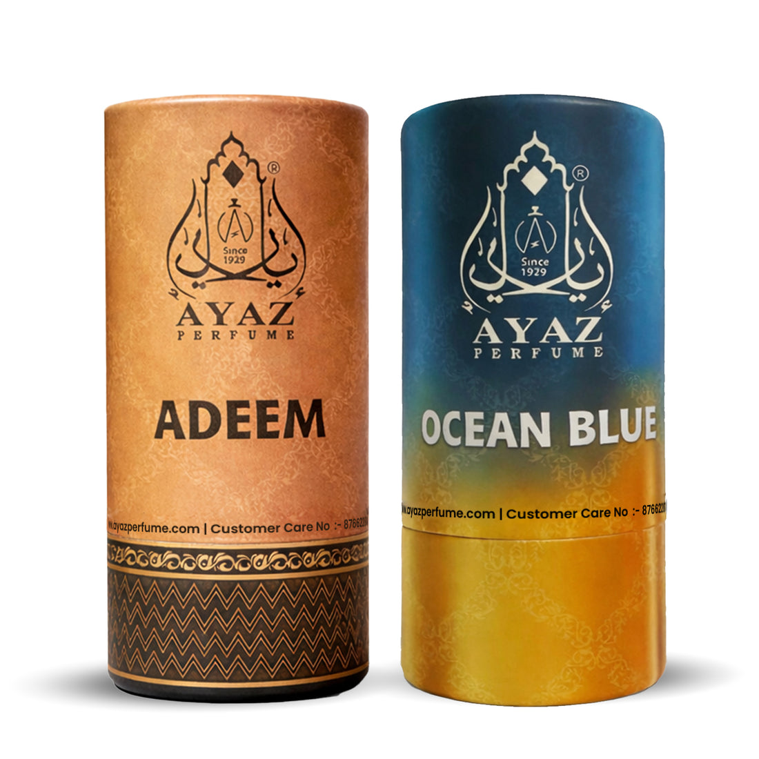 Ayaz Adeem + Ocean Blue Attar Combo (6ML Each) | Long Lasting Alcohol-Free Perfume Oil for Men & Women