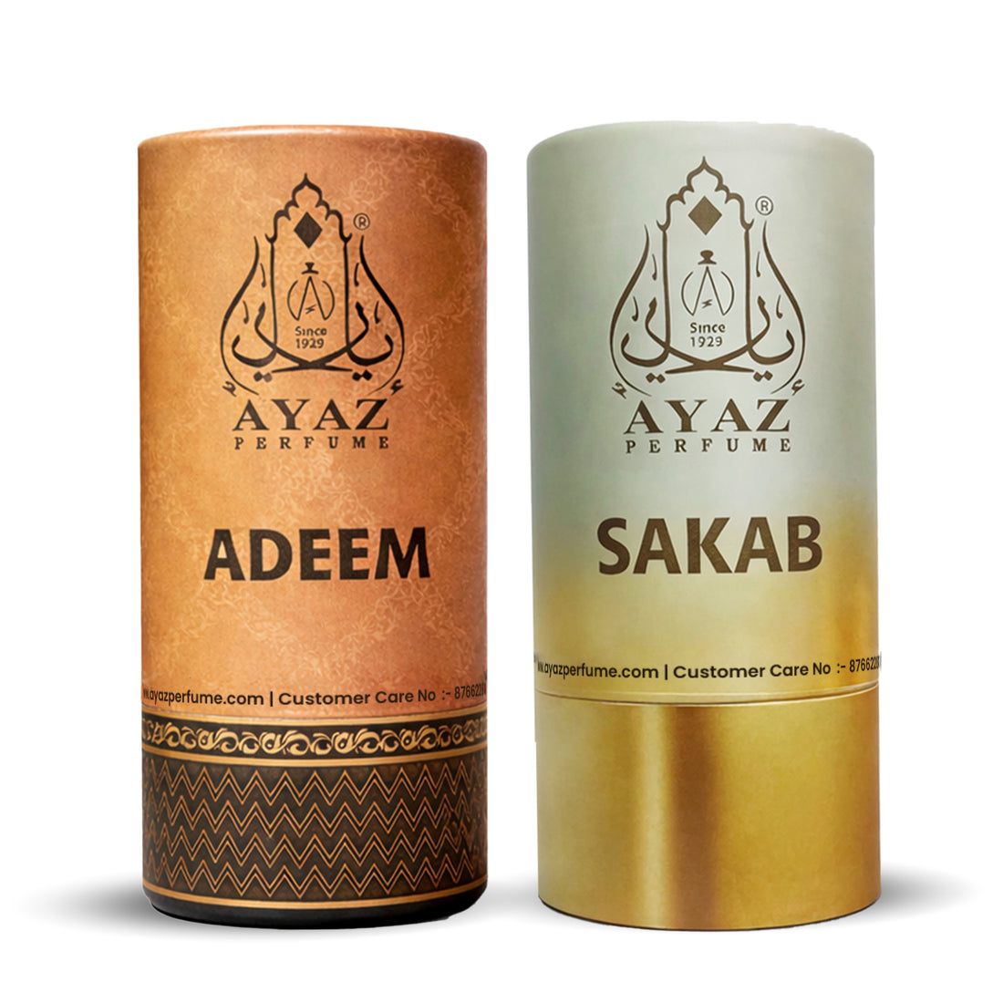 Ayaz Adeem + Sakab Attar Combo (6ML Each) | Long Lasting Alcohol-Free Perfume Oil for Men & Women