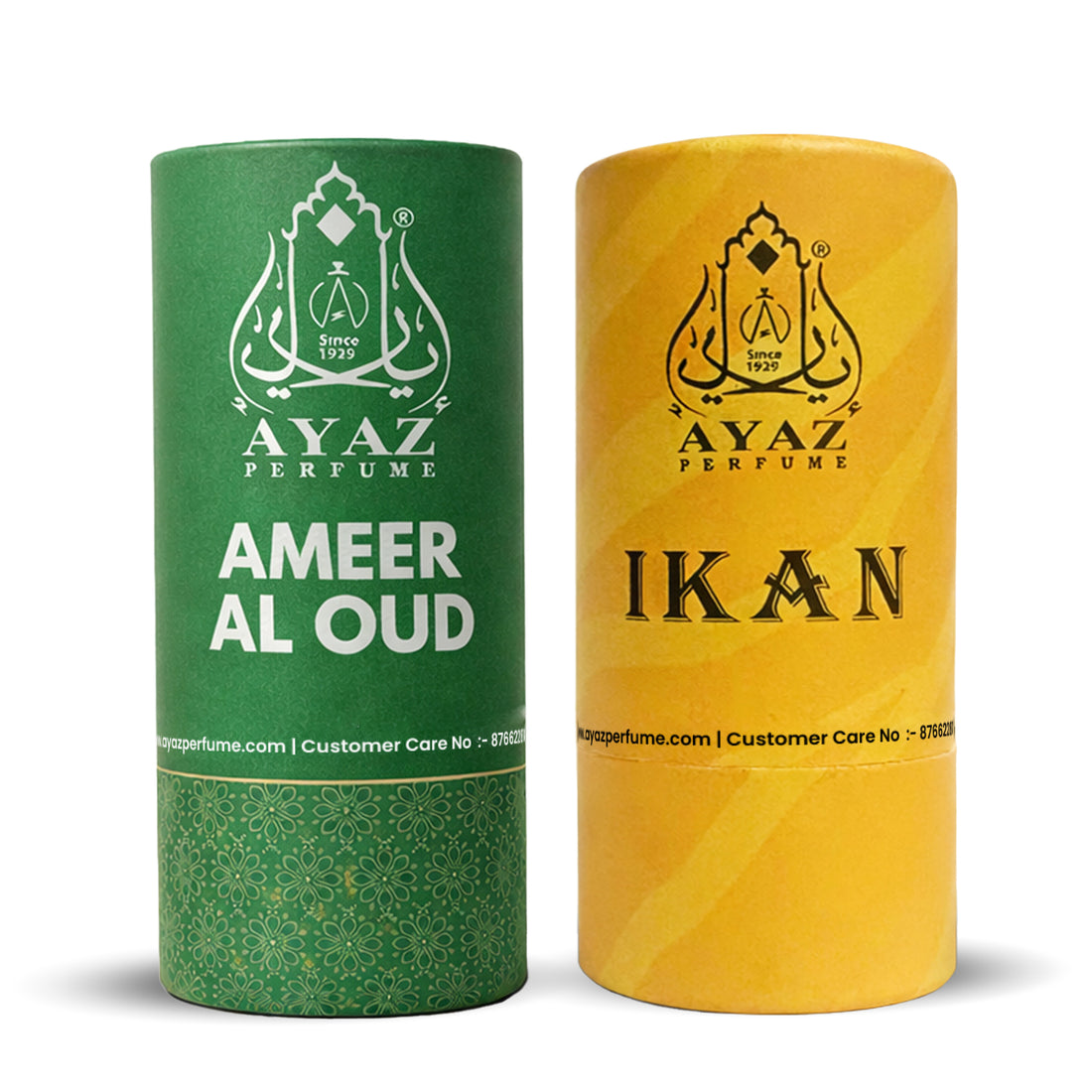 Ayaz Ameer Al Oud + Ikan Attar Combo (6ML Each) | Long Lasting Alcohol-Free Perfume Oil for Men & Women