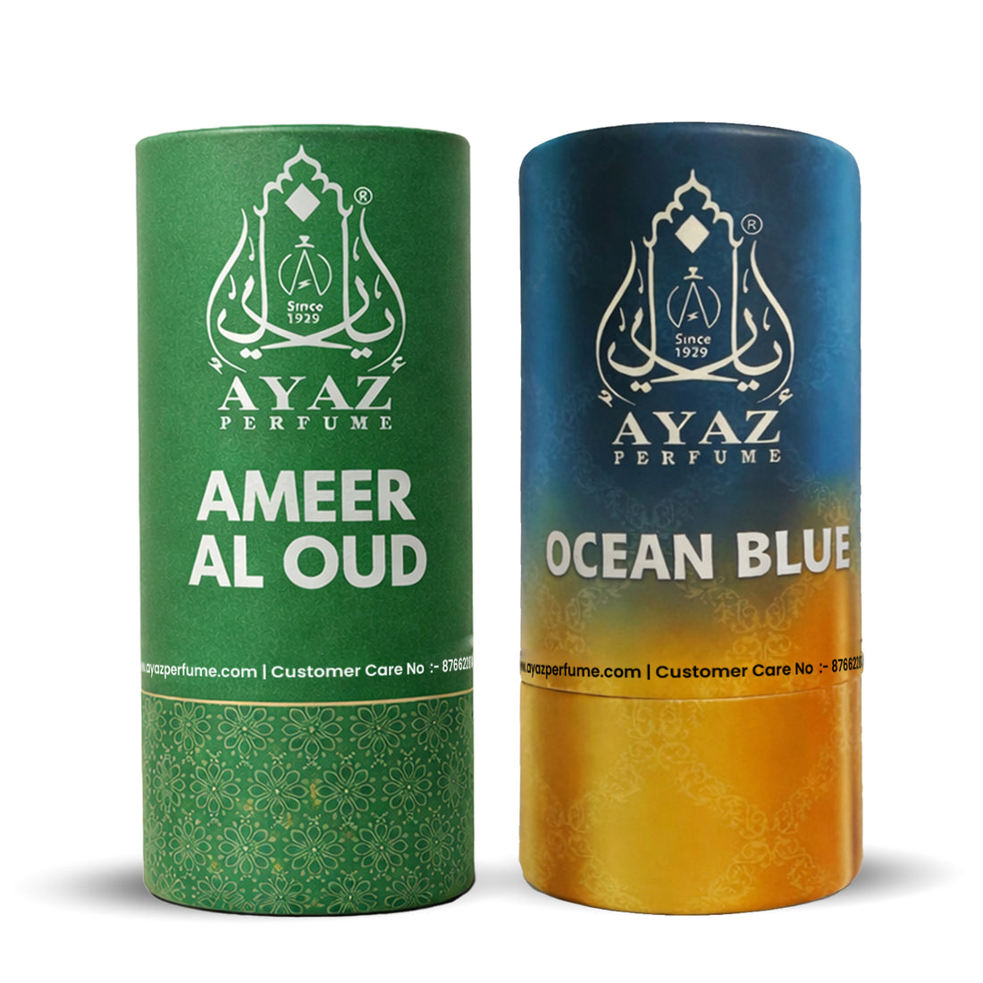 Ayaz Ameer Al Oud + Ocean Blue Attar Combo (6ML Each) | Long Lasting Alcohol-Free Perfume Oil for Men & Women