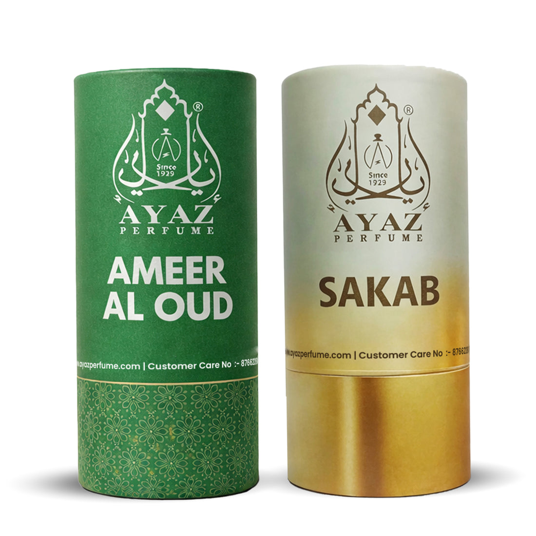 Ayaz Ameer Al Oud + Sakab Attar Combo (6ML Each) | Long Lasting Alcohol-Free Perfume Oil for Men & Women