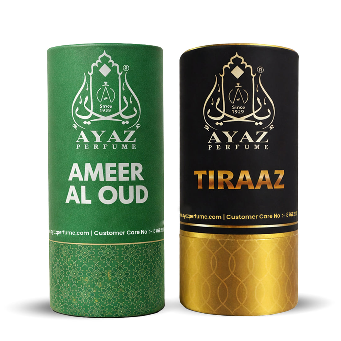 Ayaz Ameer Al Oud + Tiraaz Attar Combo (6ML Each) | Long Lasting Alcohol-Free Perfume Oil for Men & Women
