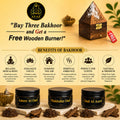 Ayaz Perfume ( Ameer Al Oud, Mukhallat Oud, Oud Al Aseel Bakhoor 40g Each ) + (1) Free Wooden Bakhoor Burner, ( Combo Pack of 3 )