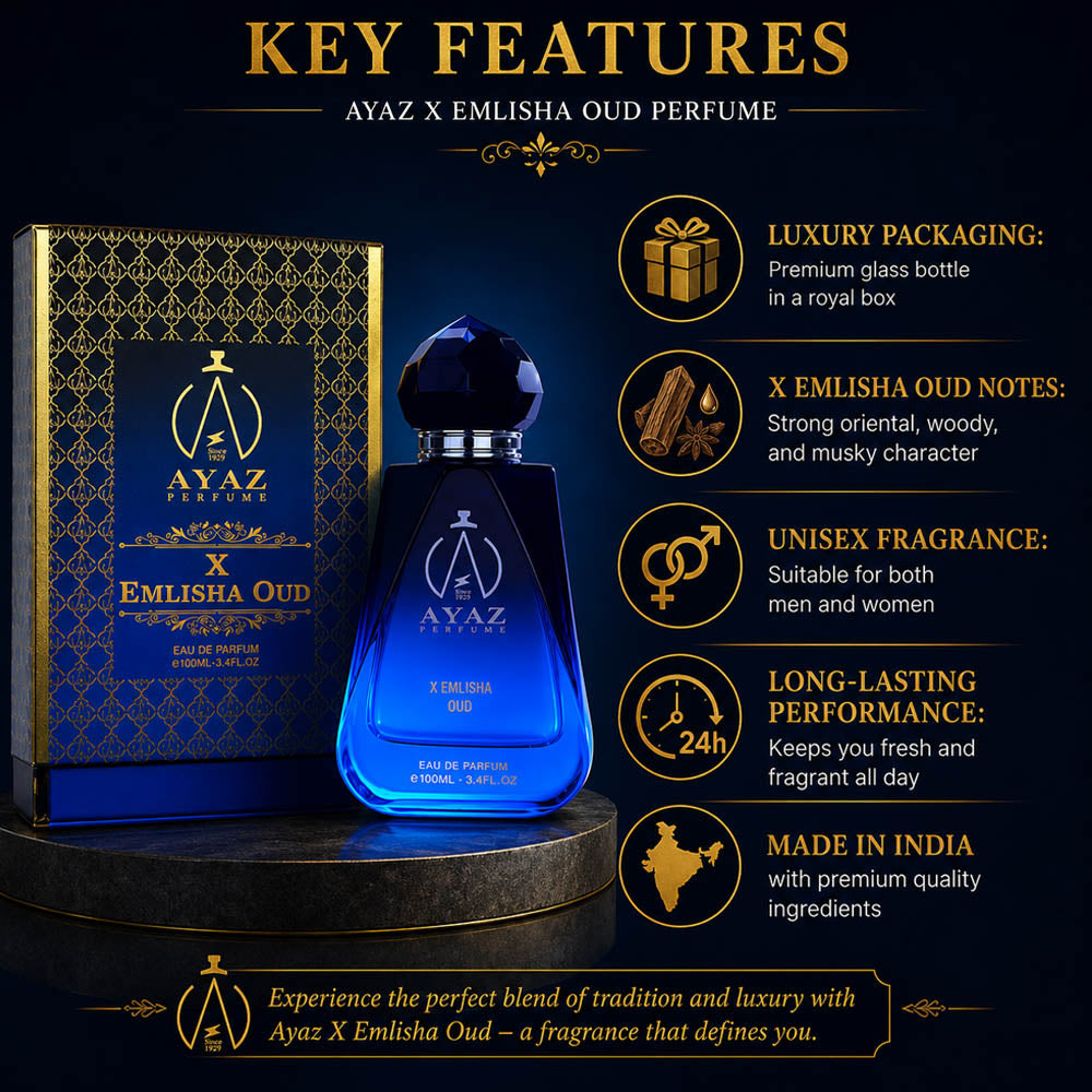 Ayaz X Emlisha Oud Eau De Parfum - Long Lasting Luxury Scent - 100ml
