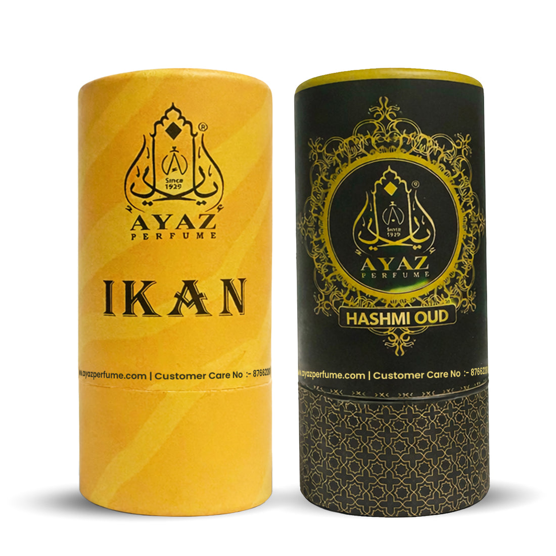 Ayaz IKAN + Hashmi Oud Attar Combo (6ML Each) | Fresh Aquatic & Premium Oud Long Lasting Alcohol-Free Perfume