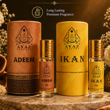 Ayaz Adeem + Ikan Attar Combo (6ML Each) | Long Lasting Alcohol-Free Perfume Oil for Men & Women