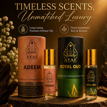 Ayaz Adeem + Royal Oud Attar Combo (6ML Each) | Long Lasting Alcohol-Free Perfume Oil for Men & Women