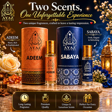 Ayaz Adeem + Sabaya Attar Combo (6ML Each) | Long Lasting Alcohol-Free Perfume Oil for Men & Women