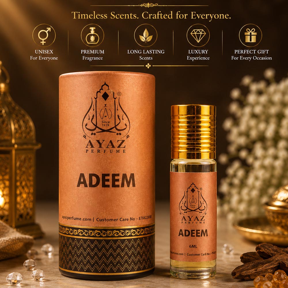 Ayaz Adeem Attar 6ML – Alcohol-Free Roll-On Perfume | Rose Floral Woody Long Lasting Fragrance for Men & Women