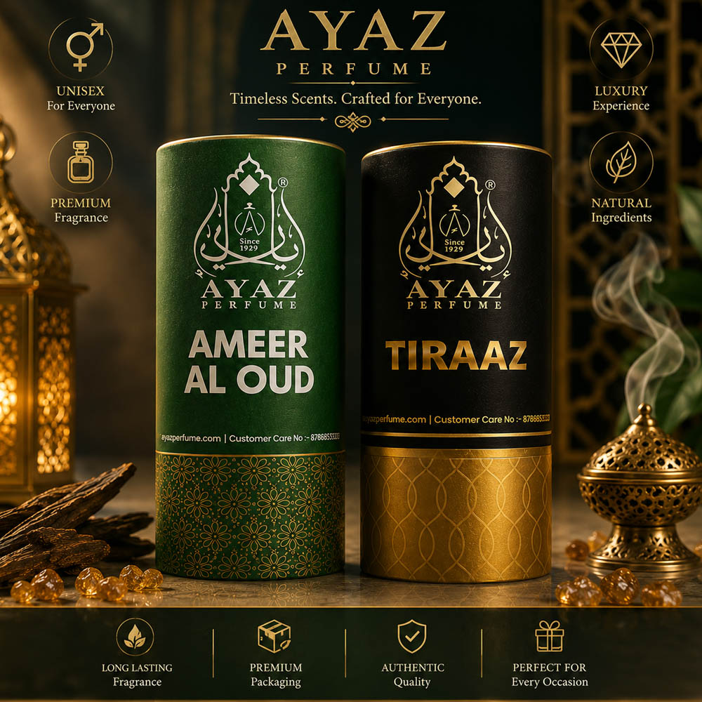 Ayaz Ameer Al Oud + Tiraaz Attar Combo (6ML Each) | Long Lasting Alcohol-Free Perfume Oil for Men & Women