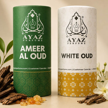 Ayaz Ameer Al Oud + White Oud Attar Combo (6ML Each) | Premium Long Lasting Alcohol-Free Perfume Oil