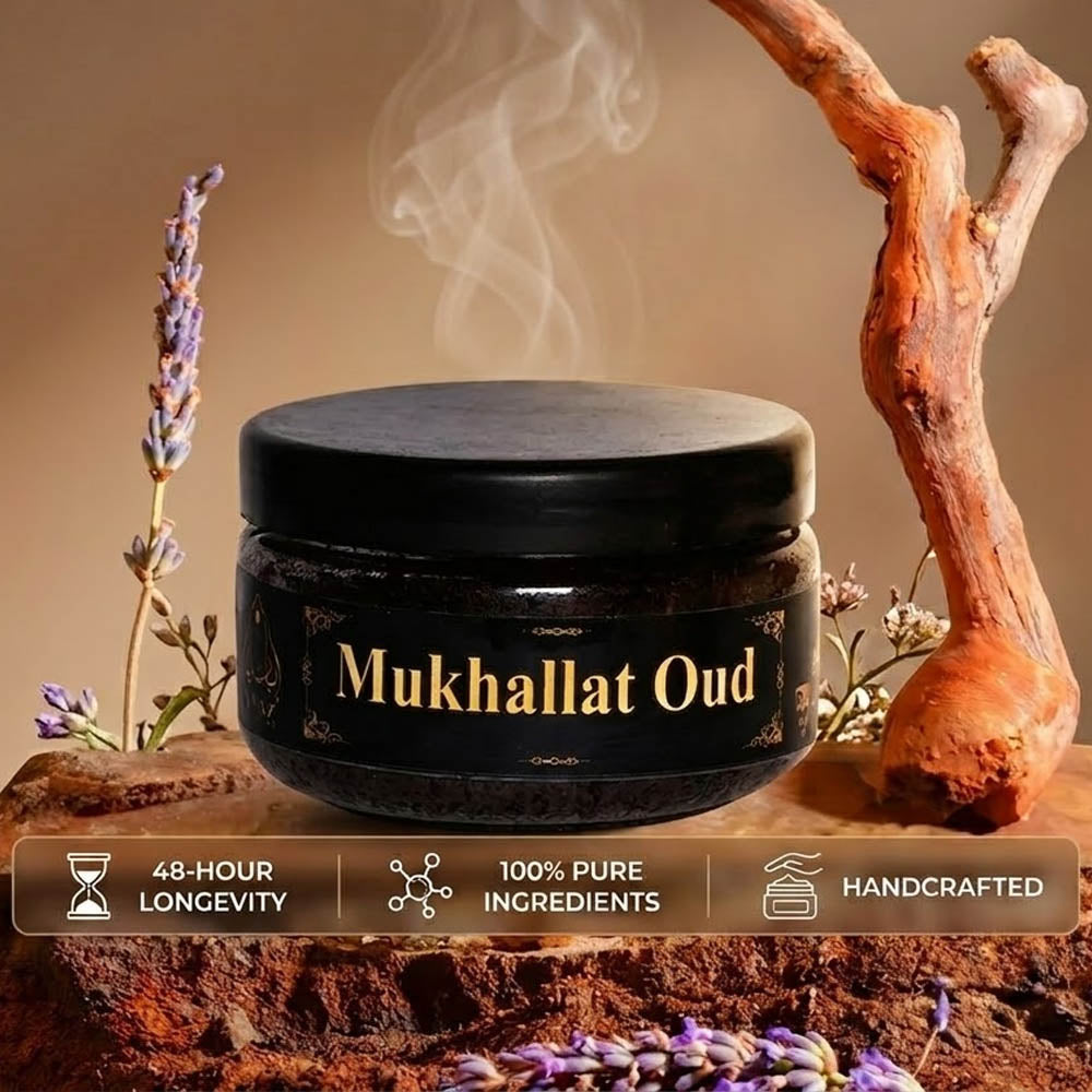 Ayaz Perfume ( Mukhallat Oud, Ameer Al Oud, Oud Al Aseel Bakhoor 40g Each ) + (1) Free Wooden Bakhoor Burner, ( Combo Pack of 3 )