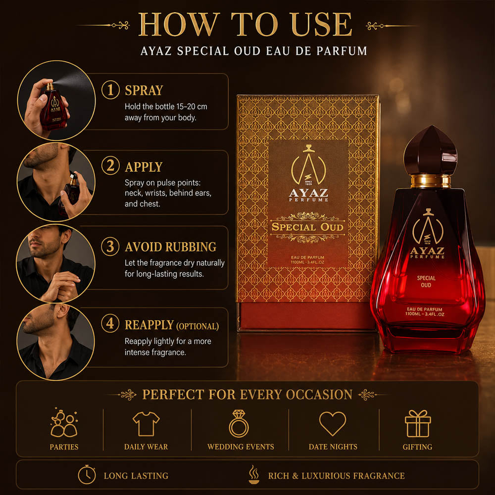 Ayaz Special Oud Eau De Parfum - Long Lasting Luxury Scent - 100ml