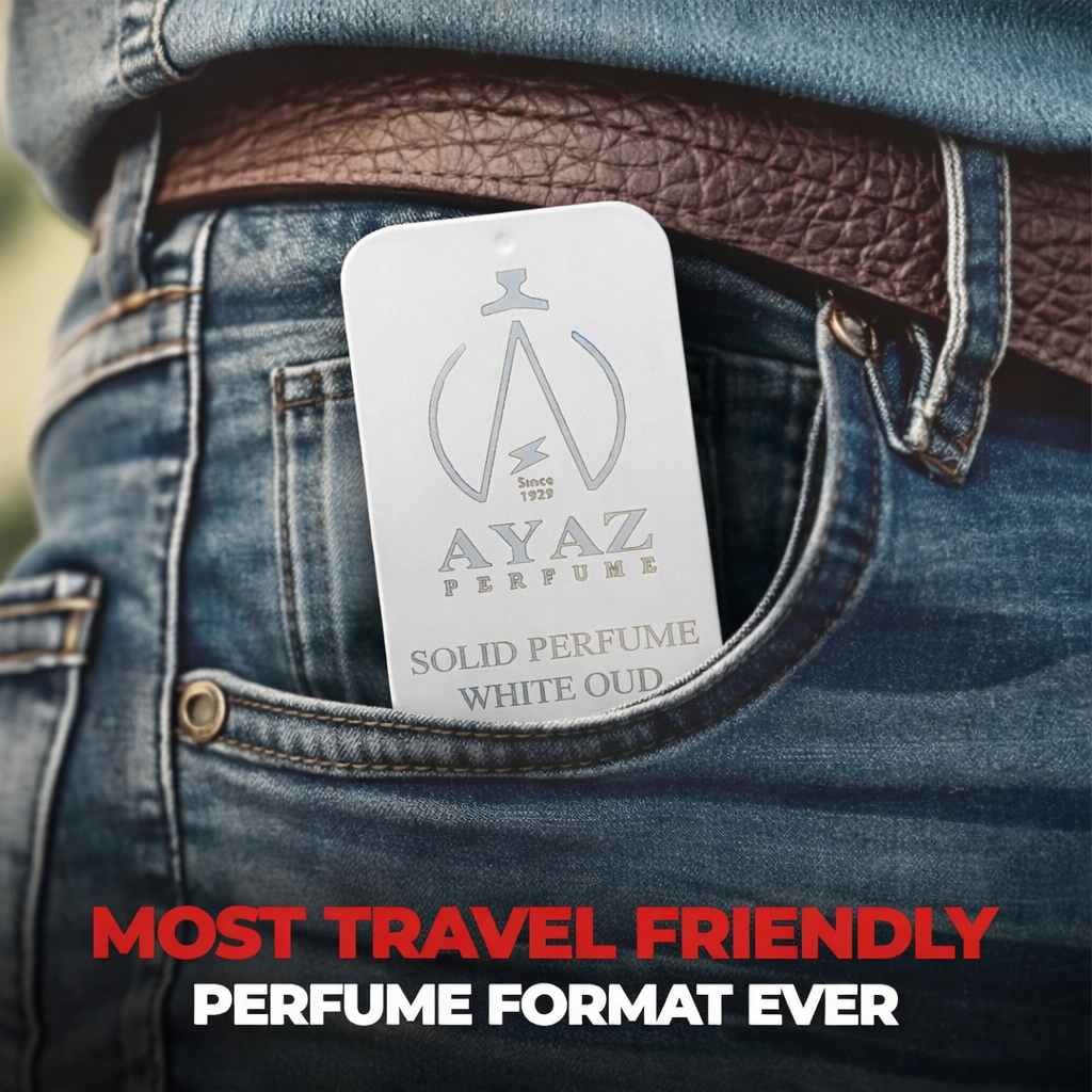 Ayaz Perfume White Oud Solid Wax Perfume Roll-Up Slider | Strong & Lasting Fragrance | Skin Friendly Wax Perfume | Smooth Natural Texture | Easy to use | Gift Perfume 10g